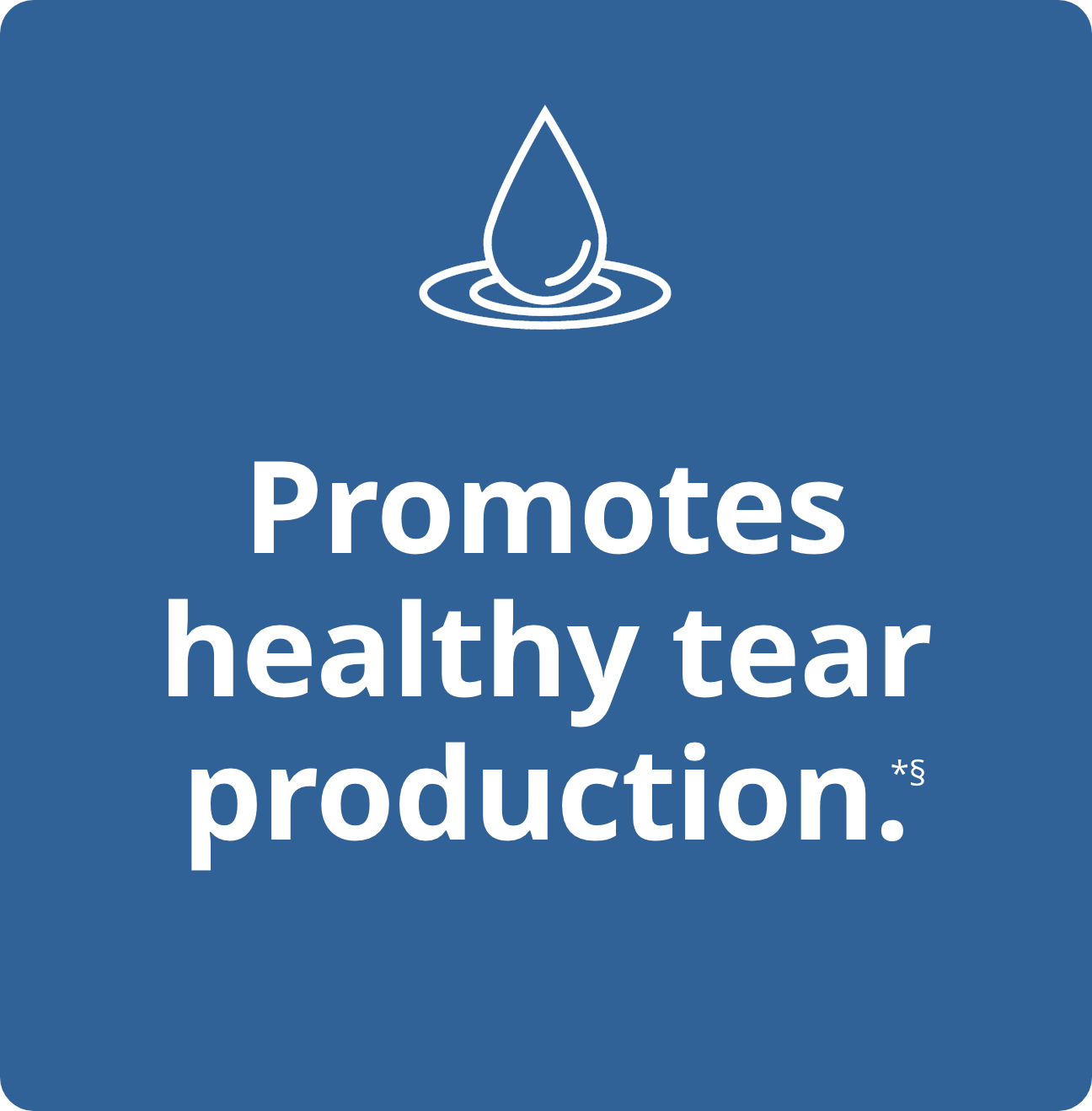 Healthy tear production claim against blue background